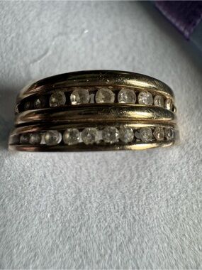 Two vintage 10k gold and earth mined diamond rings. Both rings size 5.5 soldered
